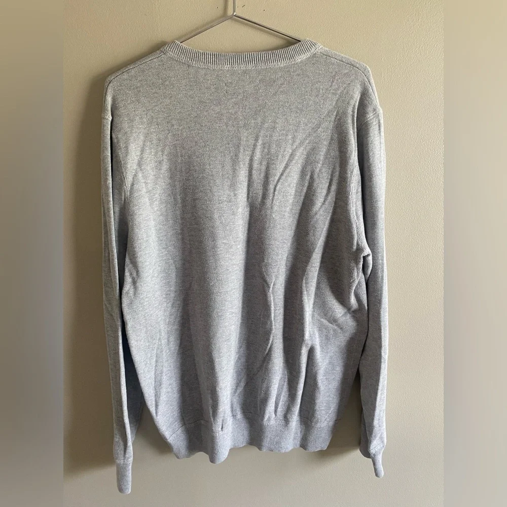 The Rail Sweater Mens L Gray V Neck 3 Button Preppy Academia Cotton‎